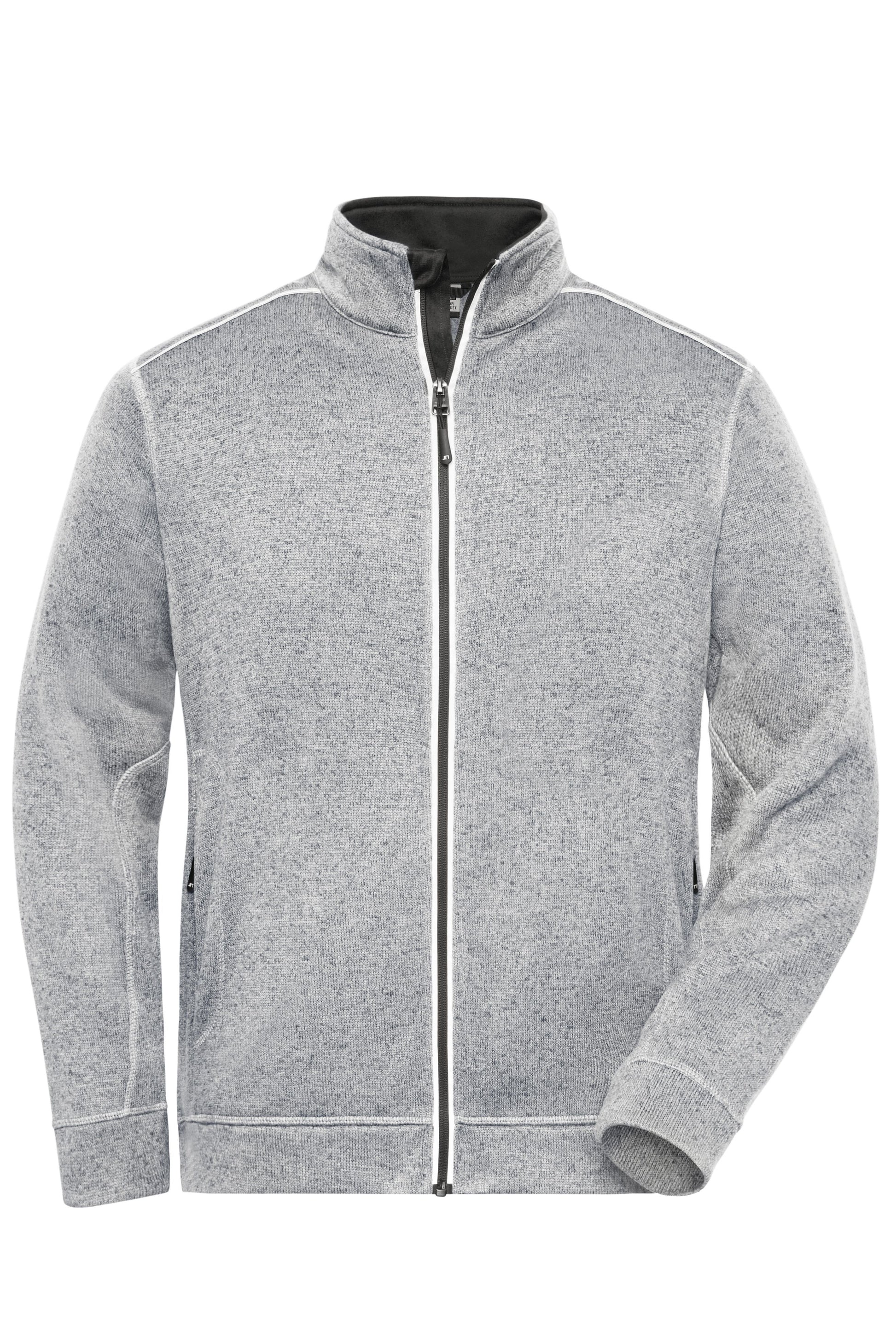 Men´s Knitted Workwear Fleec - White-melange/Carbon