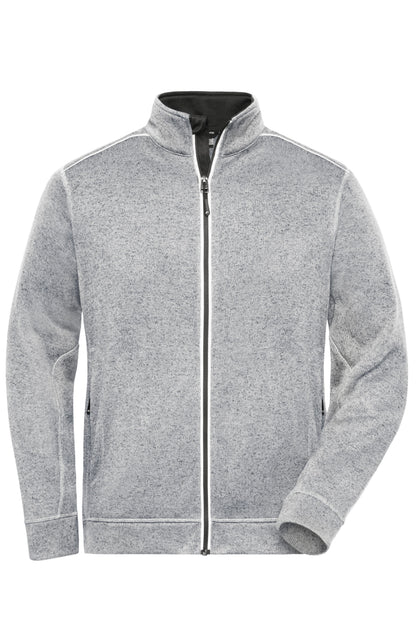 Men´s Knitted Workwear Fleec - White-melange/Carbon