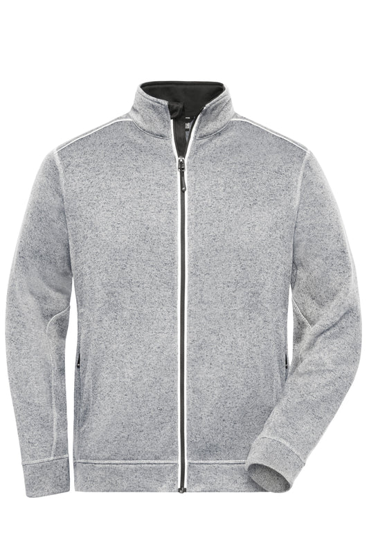 Men´s Knitted Workwear Fleec - White-melange/Carbon