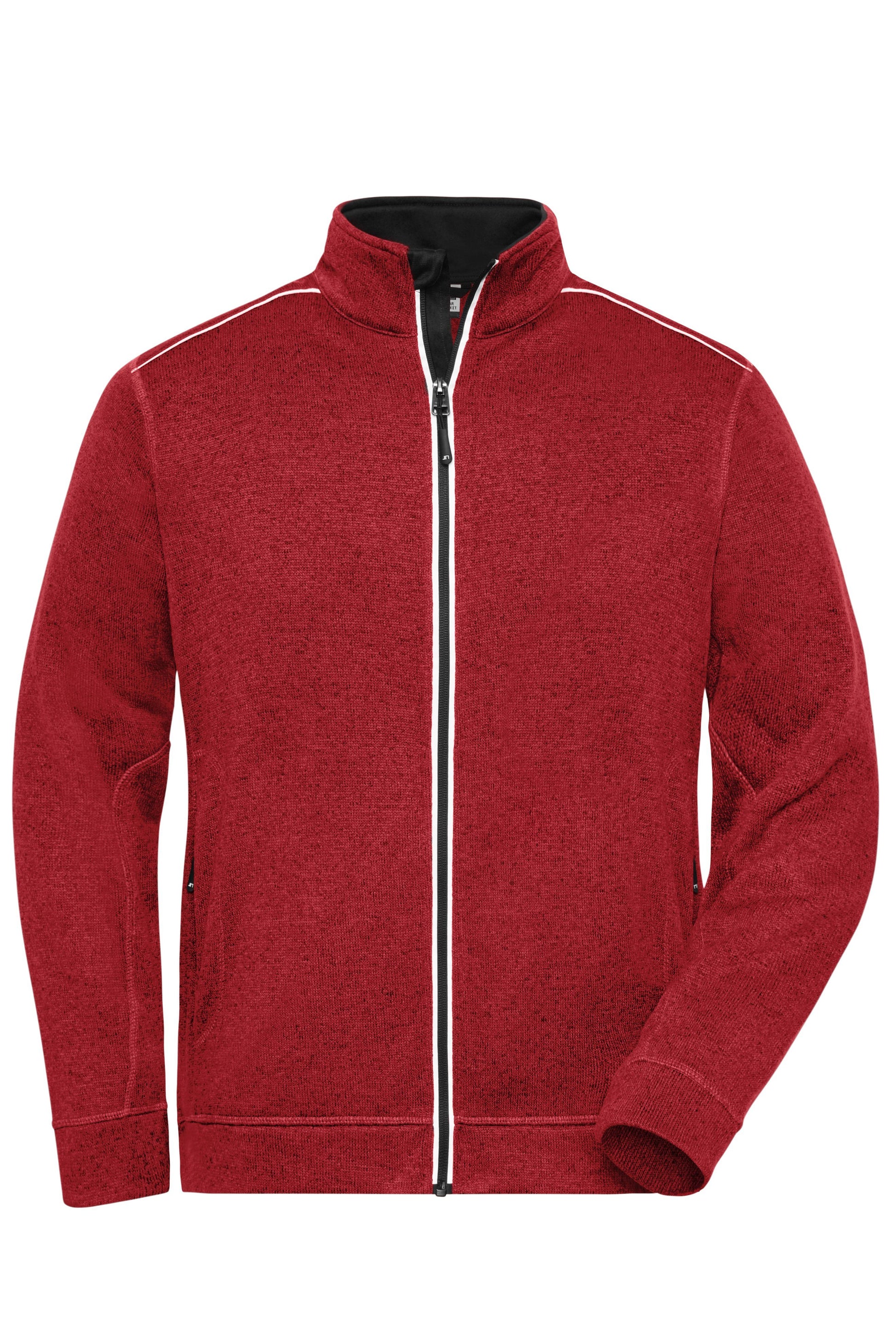 Men´s Knitted Workwear Fleec - Red-melange/Black