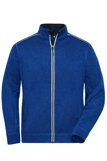 Men´s Knitted Workwear Fleec - Dark-royal-melange/Navy