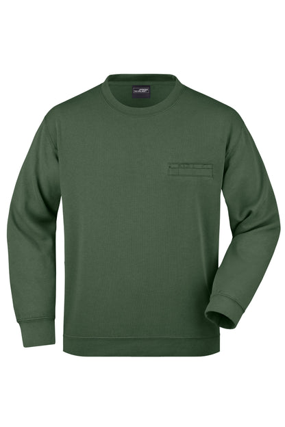 Men´s Round Sweat pocket - Dark-Green
