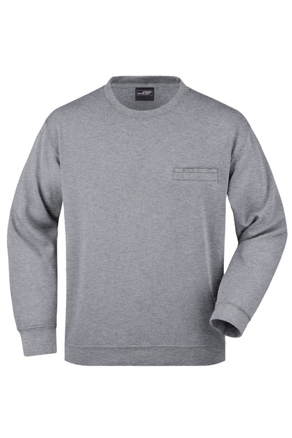 Men´s Round Sweat pocket - Grey-Heather