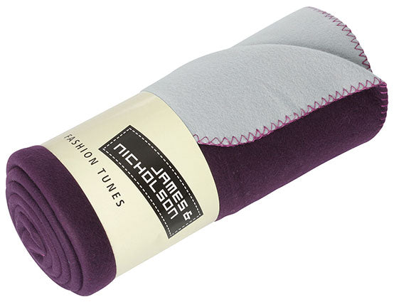Bonded Fleece Blanket - Aubergine/silver