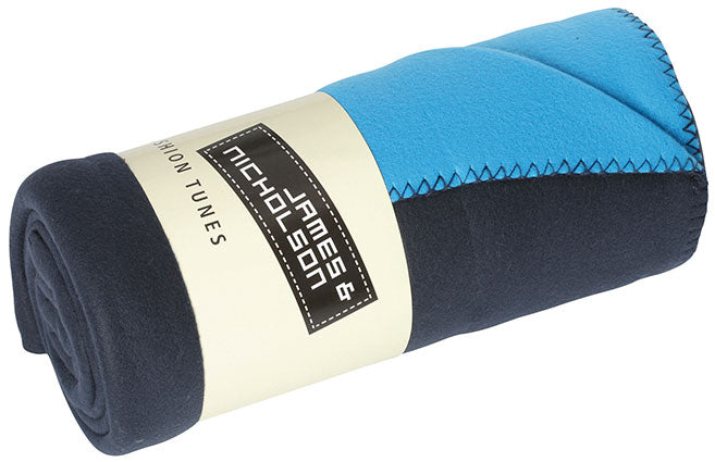 Bonded Fleece Blanket - Navy/Aqua