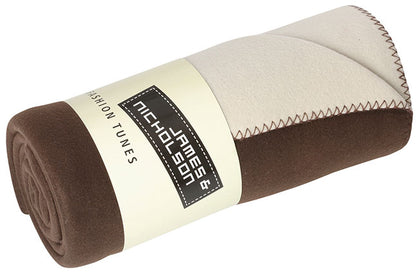 Bonded Fleece Blanket - Brown/cream