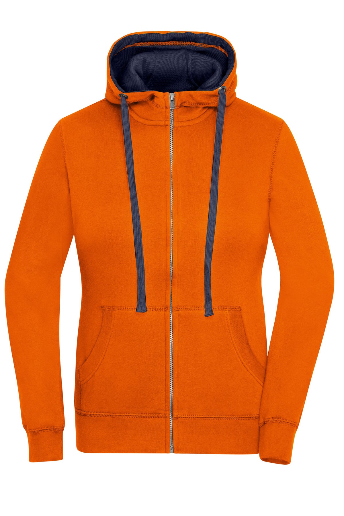 Ladie´s Lifestyle Zip-Hoody - Dark Orange/Navy