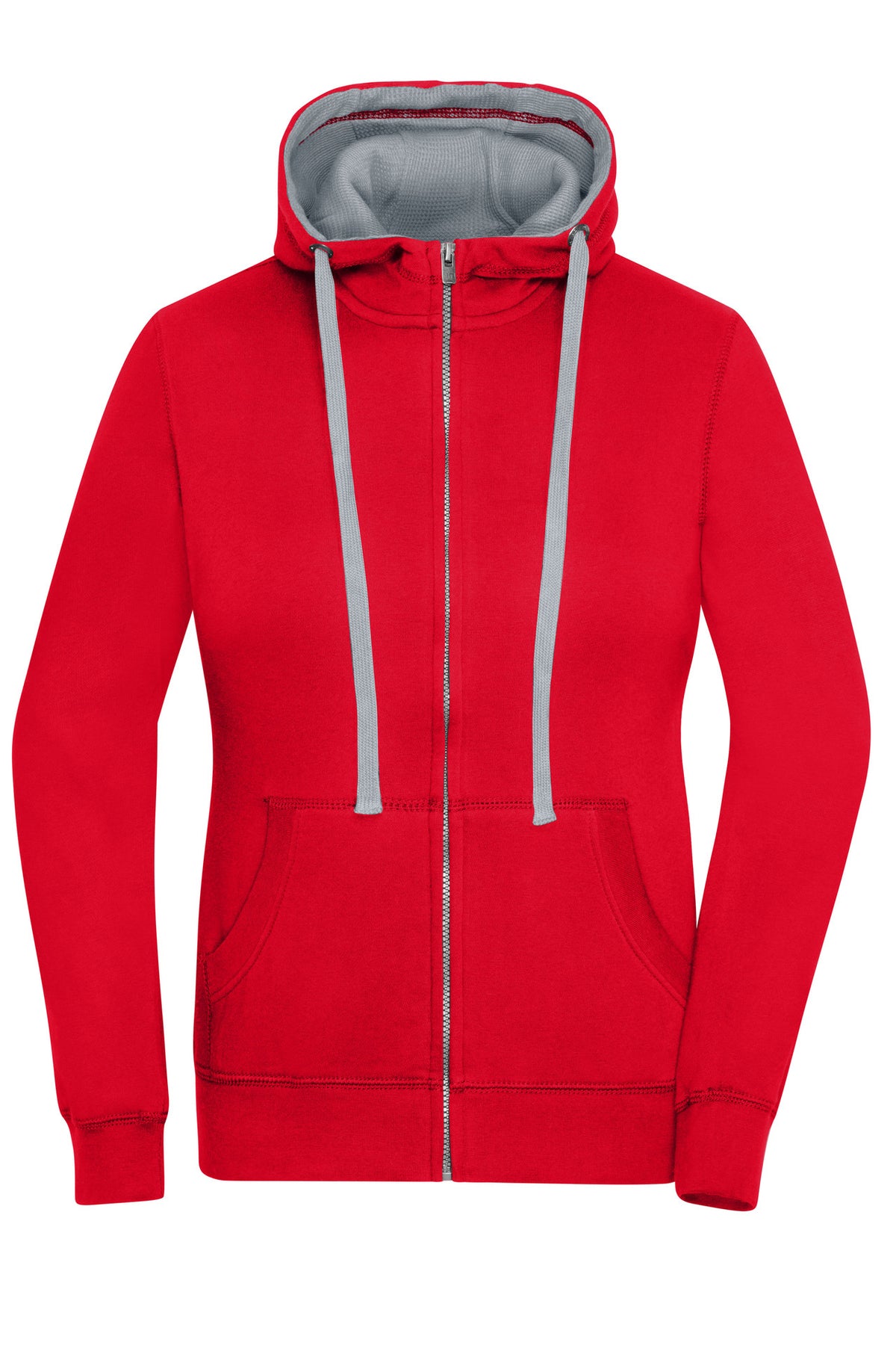 Ladie´s Lifestyle Zip-Hoody - Red/Grey Heather