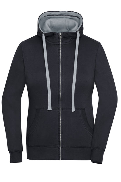 Ladie´s Lifestyle Zip-Hoody - Black/Grey Heather