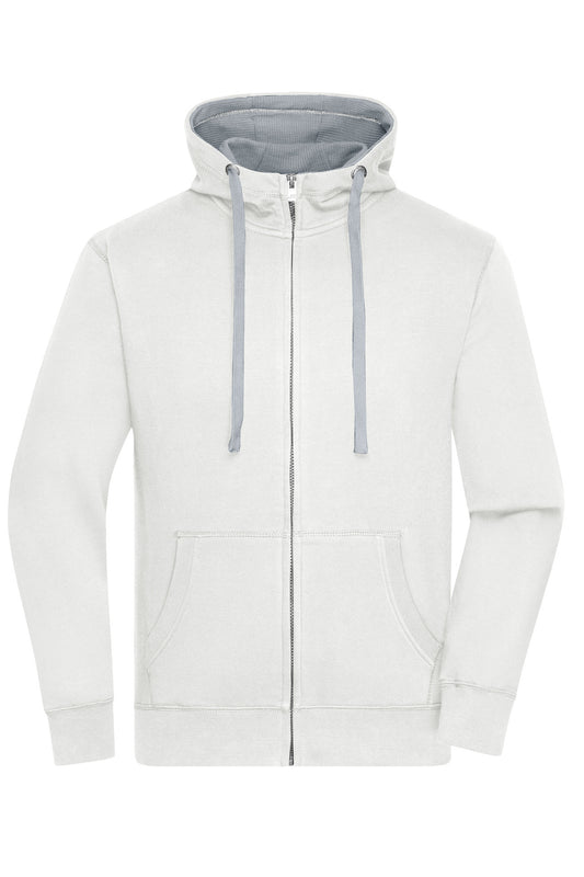 Men´s Lifestyle Zip-Hoody - Off White/Grey Heather