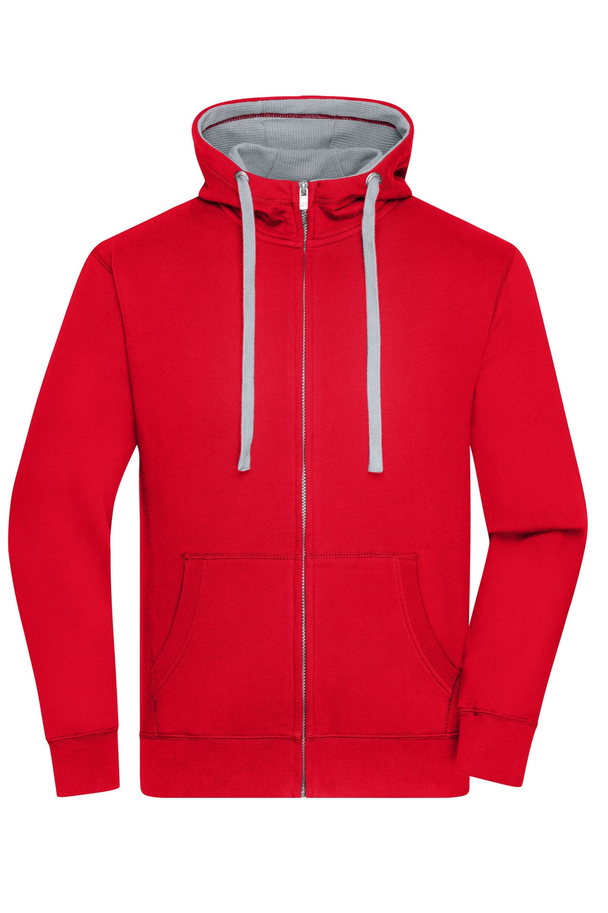 Men´s Lifestyle Zip-Hoody - Red/Grey Heather