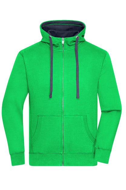 Men´s Lifestyle Zip-Hoody - Green/Navy