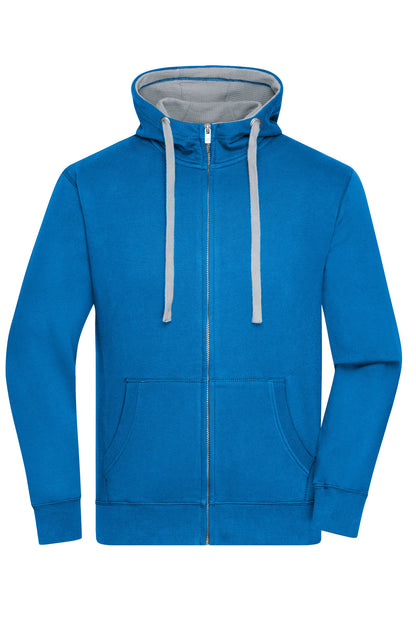 Men´s Lifestyle Zip-Hoody - Cobalt/Grey Heather