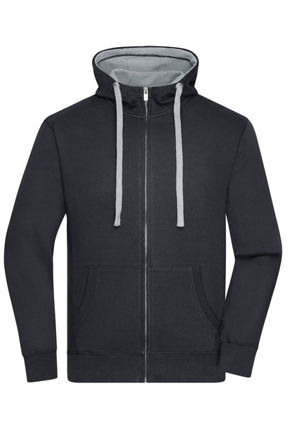 Men´s Lifestyle Zip-Hoody - Black/Grey Heather