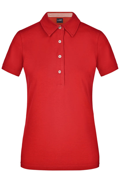 Women´s Plain Polo - Red/Red-White
