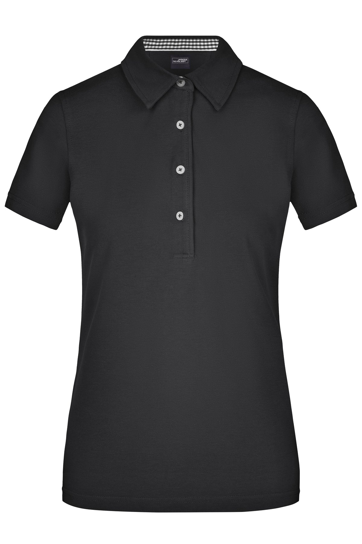 Women´s Plain Polo - Black/Black/White