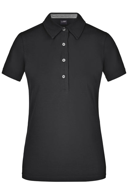 Women´s Plain Polo - Black/Black/White