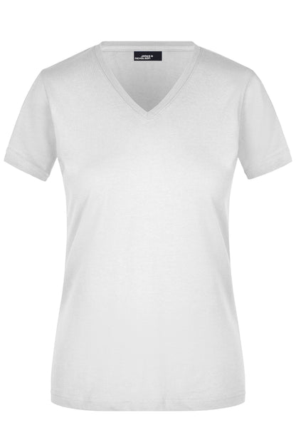Ladie´s Slim Fit V-T - White