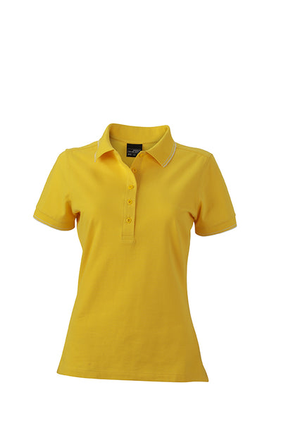 Ladies Polo - Sun-yellow/White