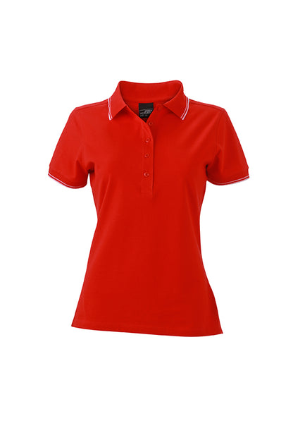 Ladies Polo - Tomato/White