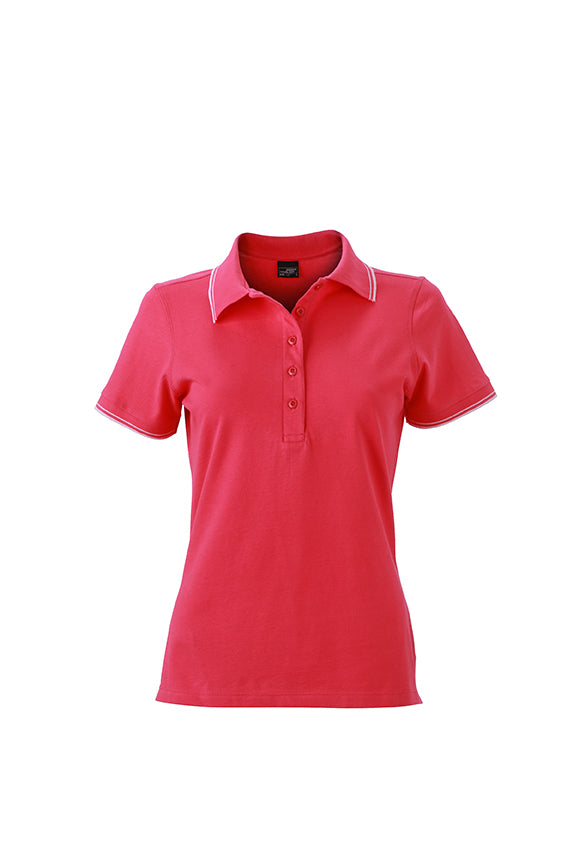 Ladies Polo - Pink/White