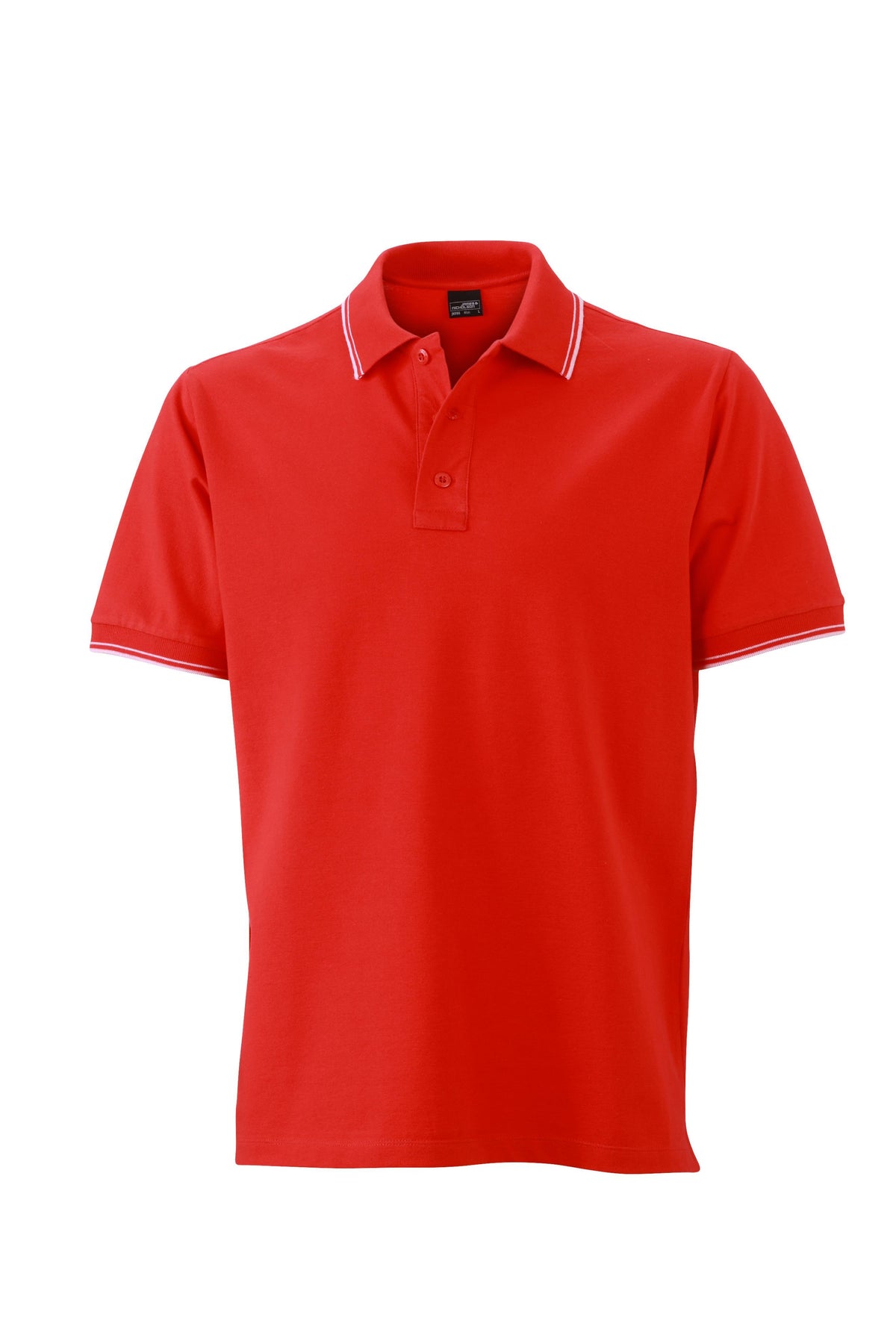 Men´s Polo - Tomato/White