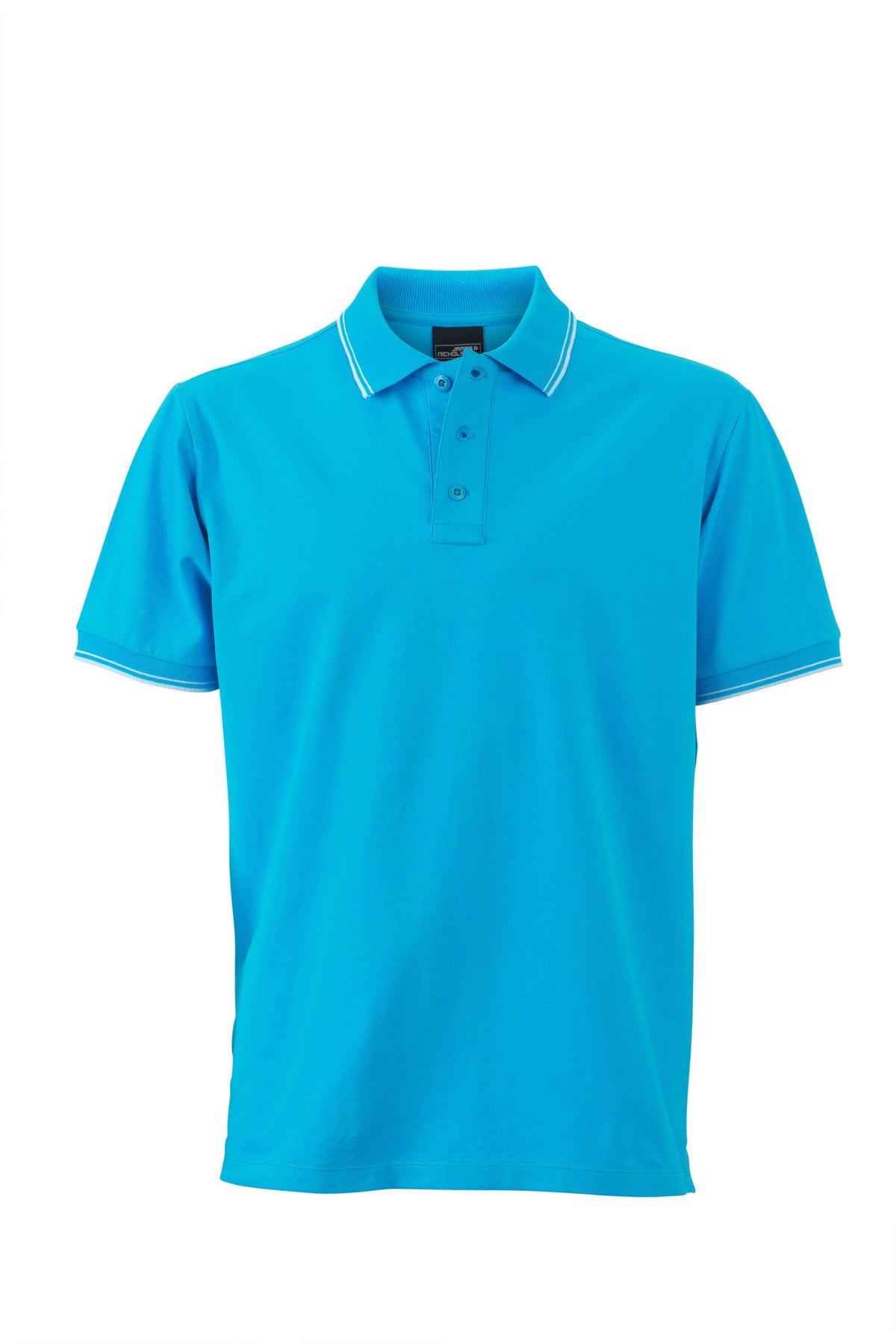 Men´s Polo - Turquoise/White