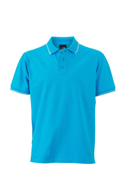 Men´s Polo - Turquoise/White
