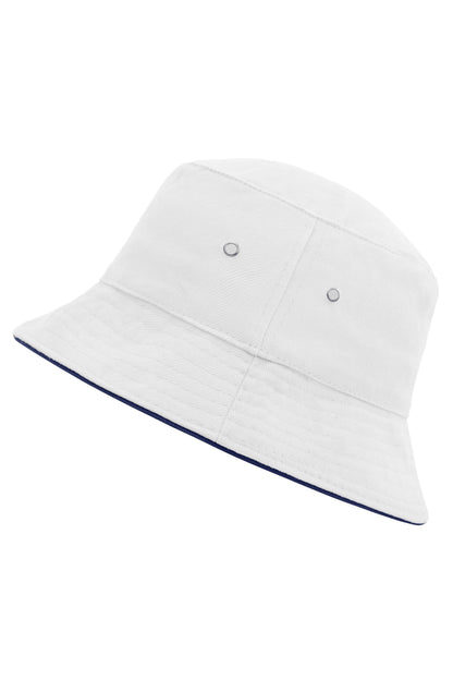 Fisherman Piping Hat - White/Navy