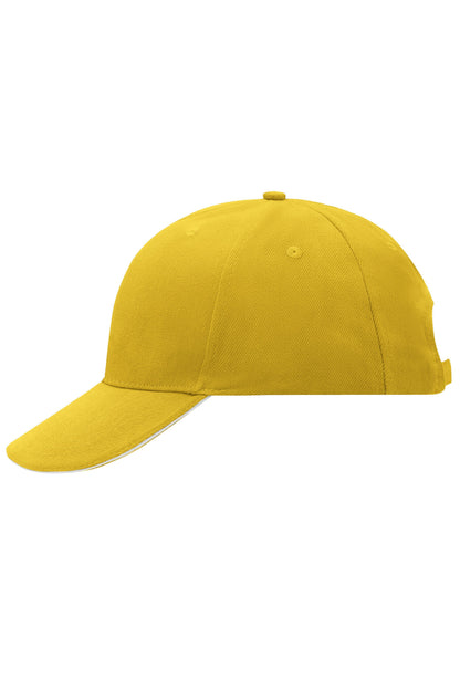 6 Panel Sandwich Cap - Sun-yellow/White