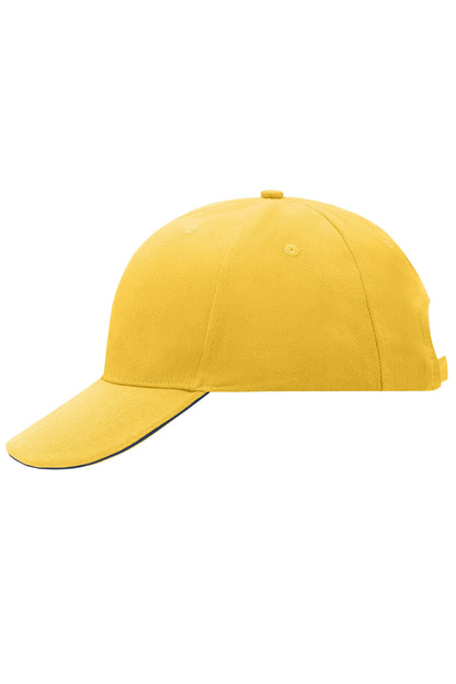 6 Panel Sandwich Cap - Gold Yellow/Navy