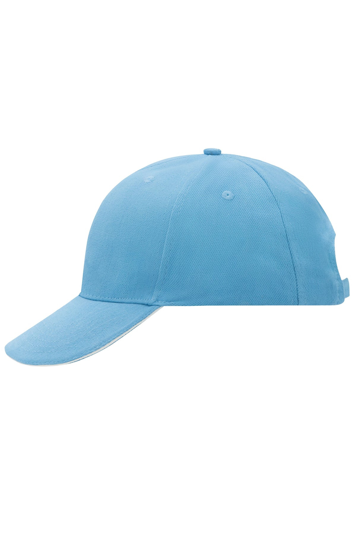 6 Panel Sandwich Cap - Light Blue/White