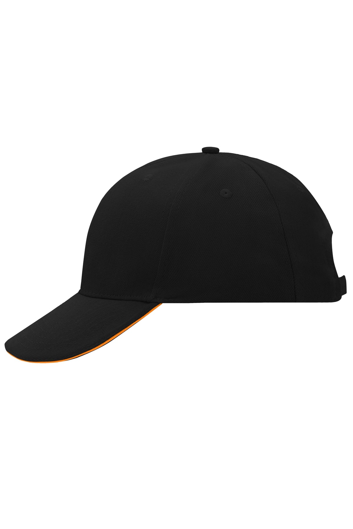 6 Panel Sandwich Cap - Black/Orange