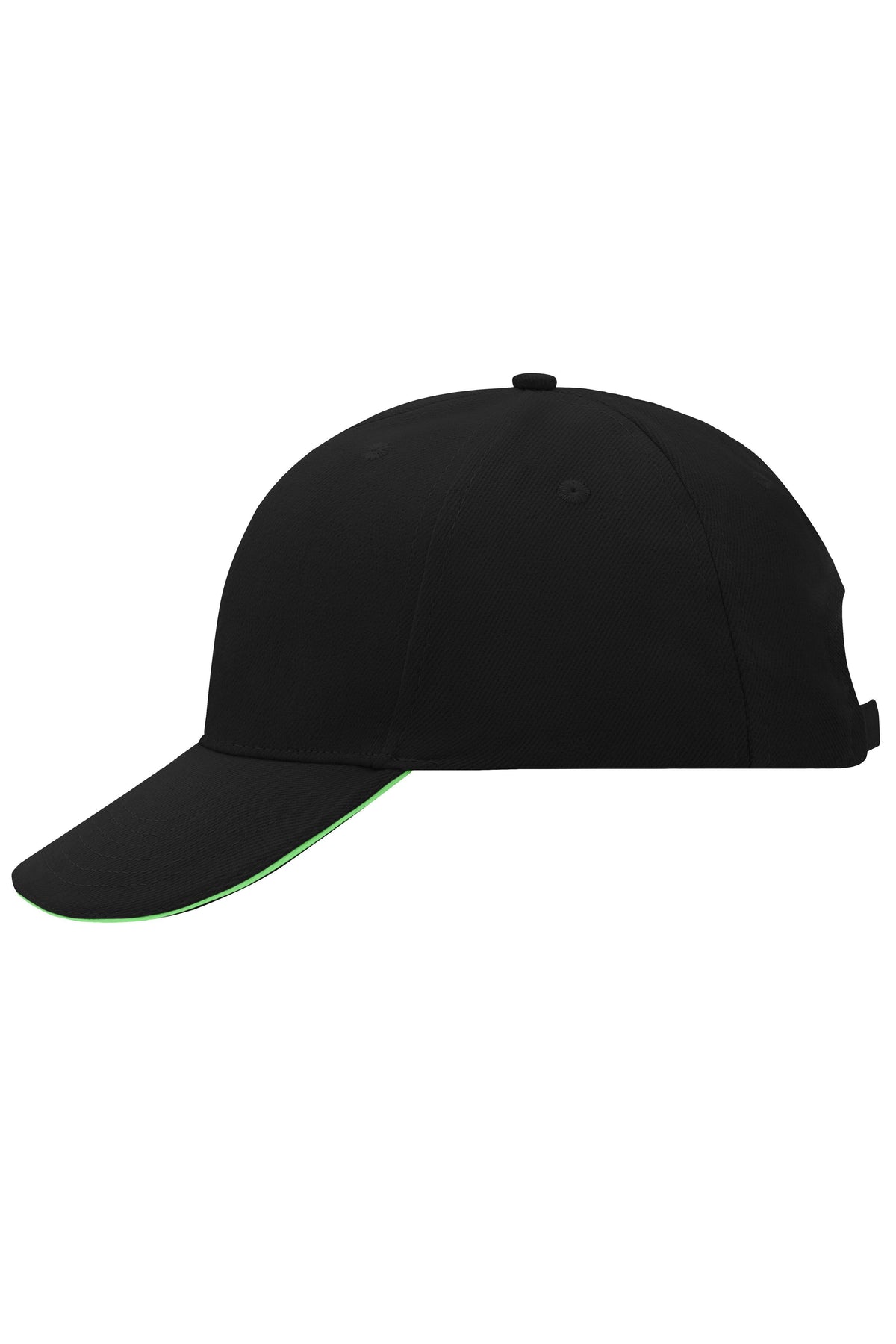 6 Panel Sandwich Cap - Black/lime green