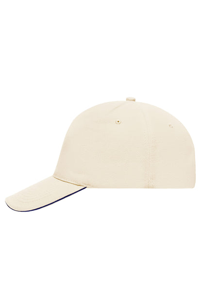 5 Panel Sandwich Cap - Natural/Navy