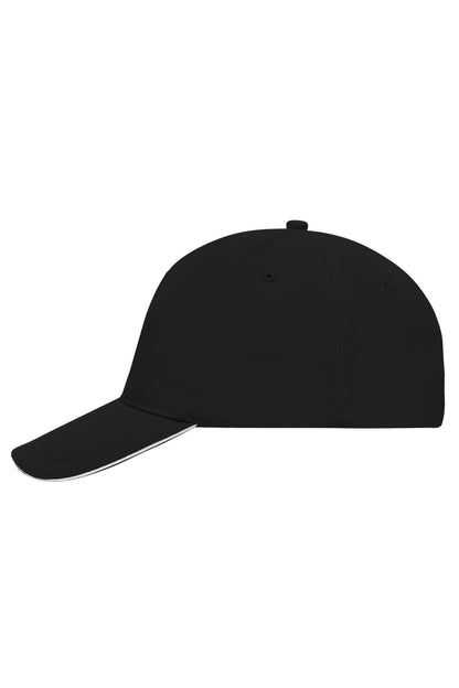 5 Panel Sandwich Cap - Black/White