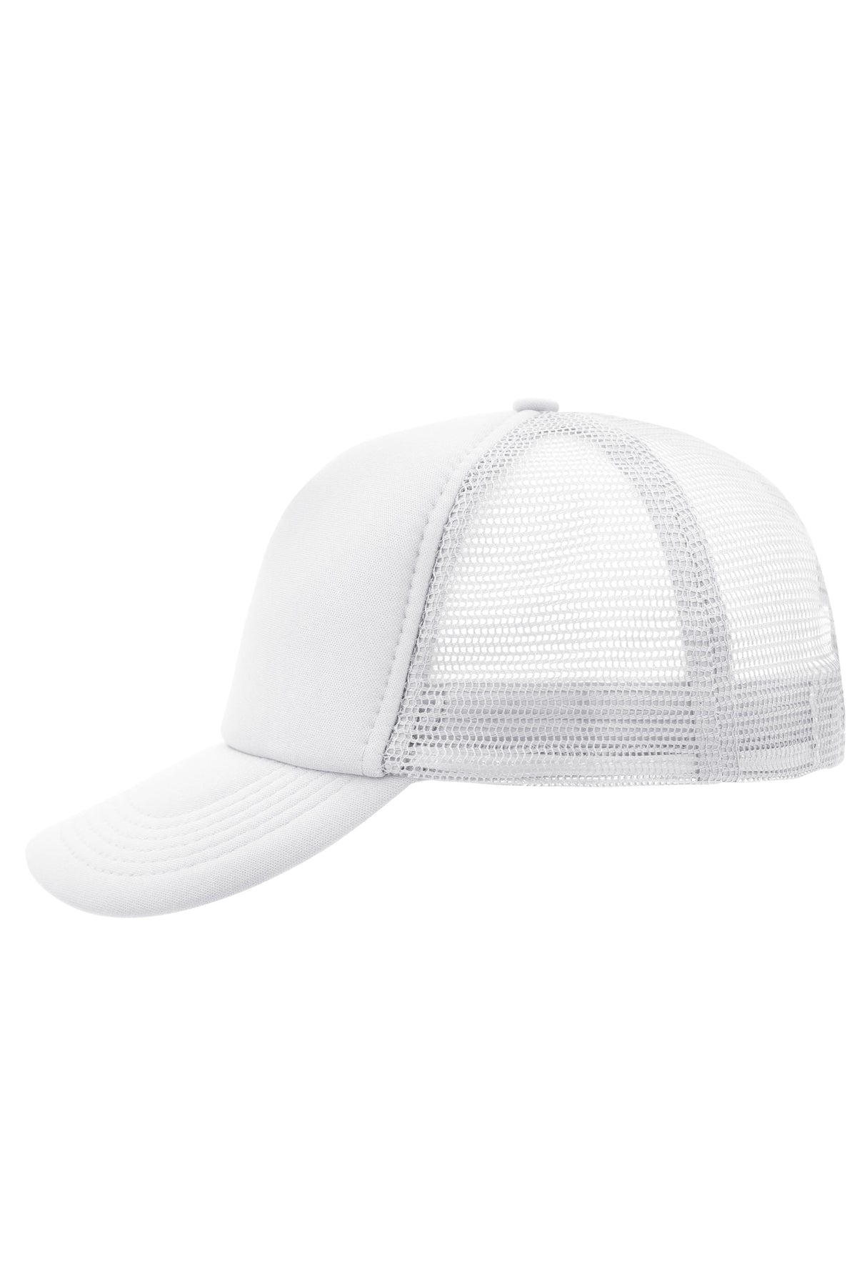 5 Panel Polyester Mesh Cap - White