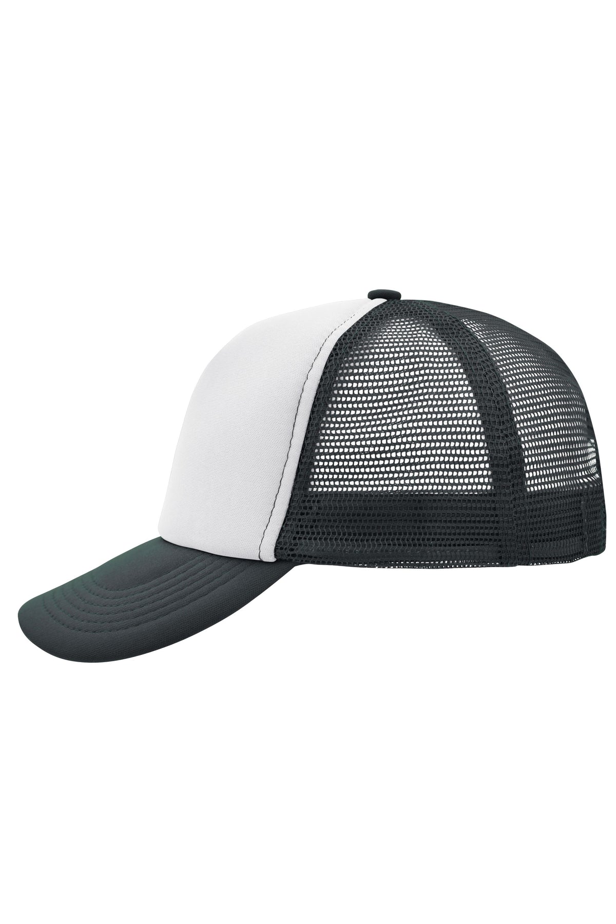 5 Panel Polyester Mesh Cap - White/Graphite