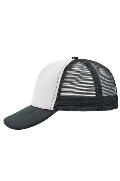 5 Panel Polyester Mesh Cap - White/Graphite