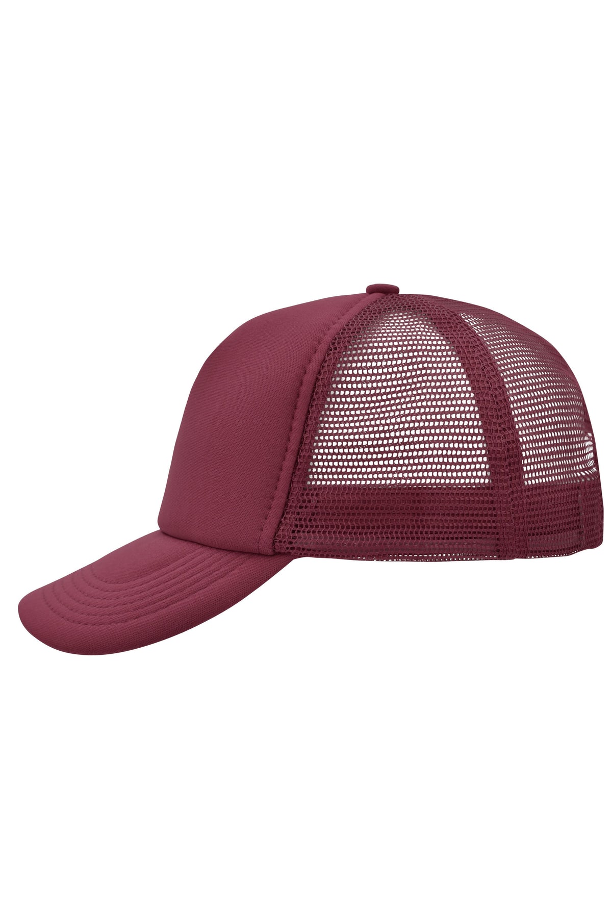 5 Panel Polyester Mesh Cap - Burgundy