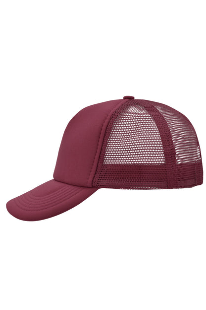 5 Panel Polyester Mesh Cap - Burgundy