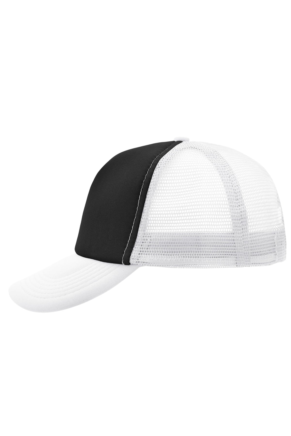 5 Panel Polyester Mesh Cap - Black/White