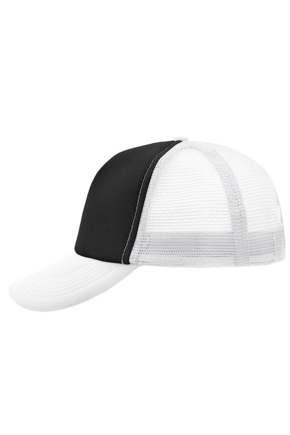 5 Panel Polyester Mesh Cap - Black/White