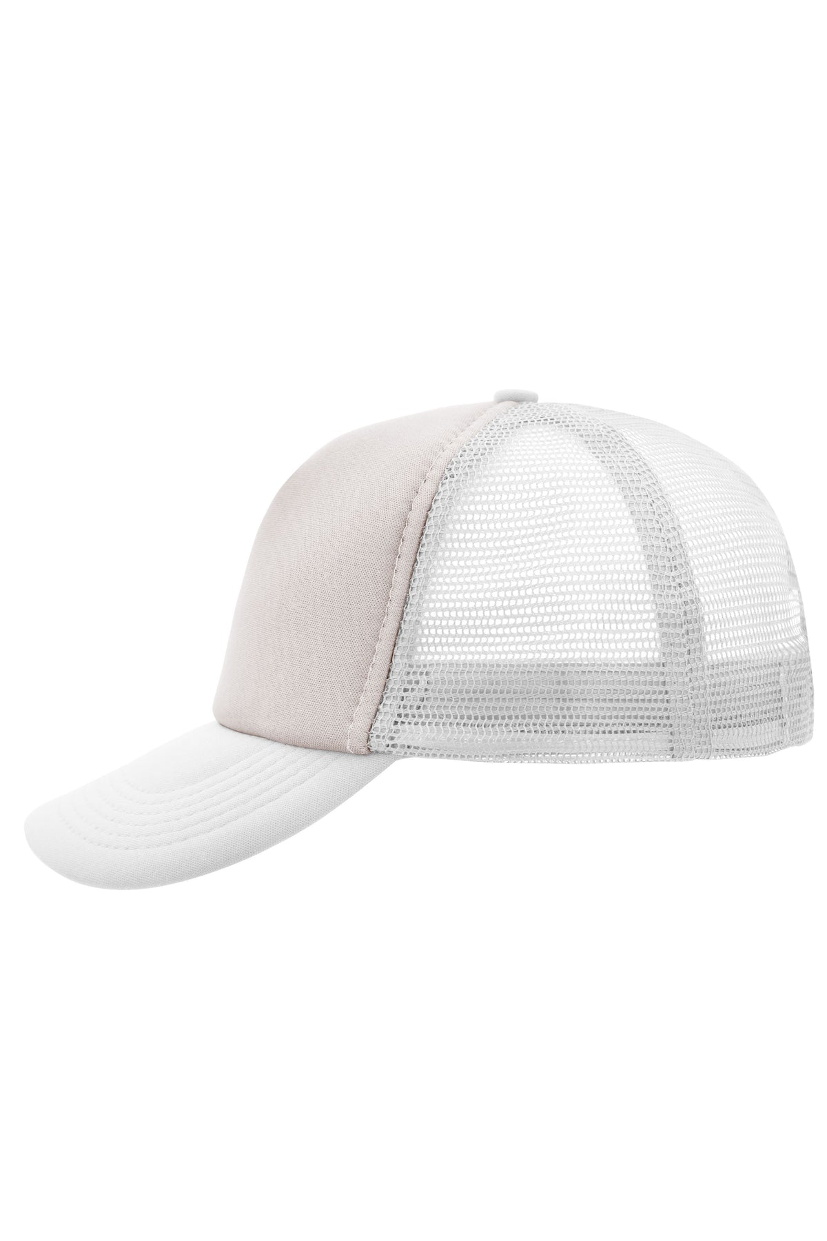 5 Panel Polyester Mesh Cap - Light-grey/White