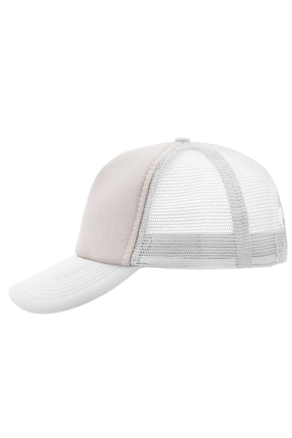 5 Panel Polyester Mesh Cap - Light-grey/White