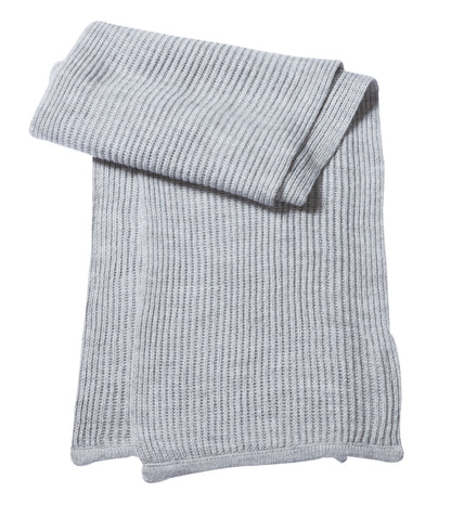 Knitted Scarf - Light Grey Melange