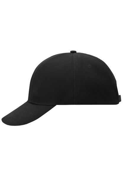 Turned 6 Panel Cap Laminated - Black