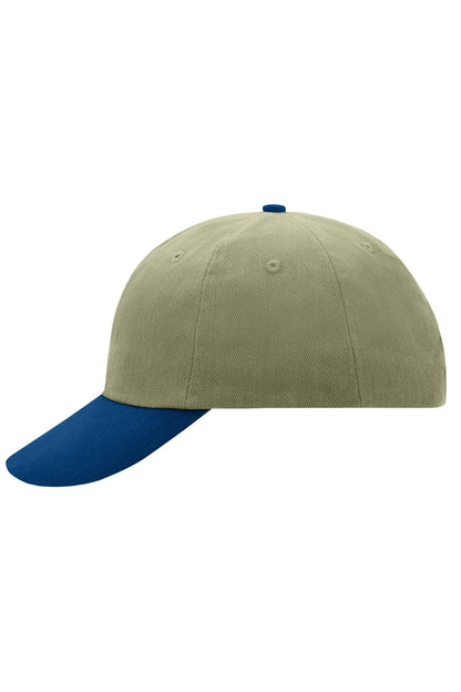 6 Panel Raver Cap - Light Khaki/Navy