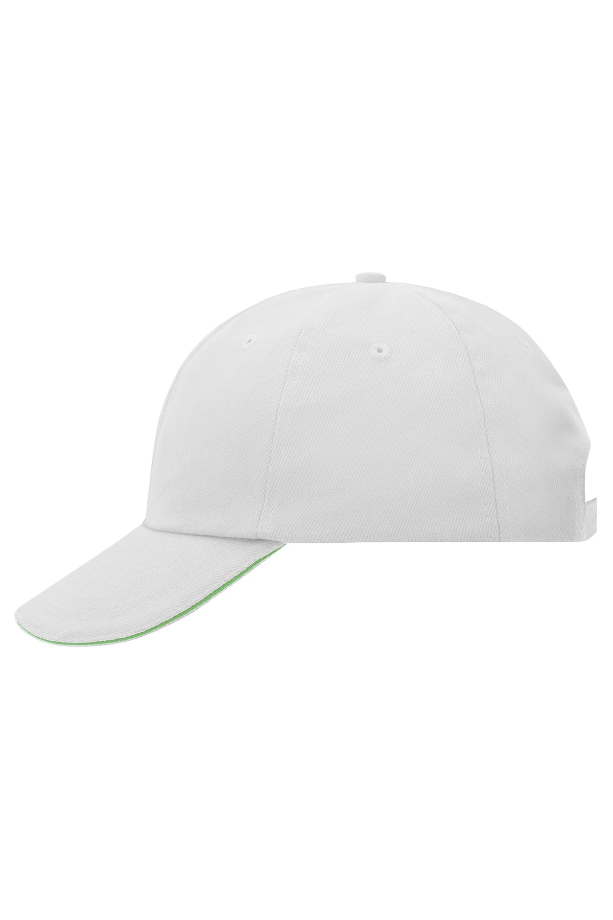 6 Panel Raver Sandwich Cap - White/Lime Green