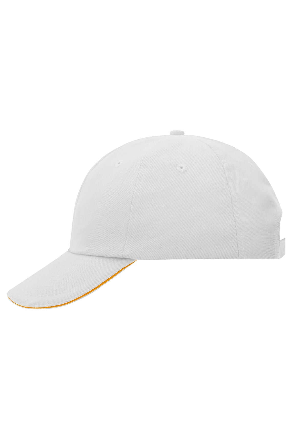 6 Panel Raver Sandwich Cap - White/Orange